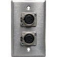 RapcoHorizon SP-2DFN XLR Single Gang Wall Plate with 2 Neutrik NC3FD-L-1 Connector
