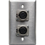 RapcoHorizon SP-2DFN XLR Single Gang Wall Plate with 2 Neutrik NC3FD-L-1 Connector