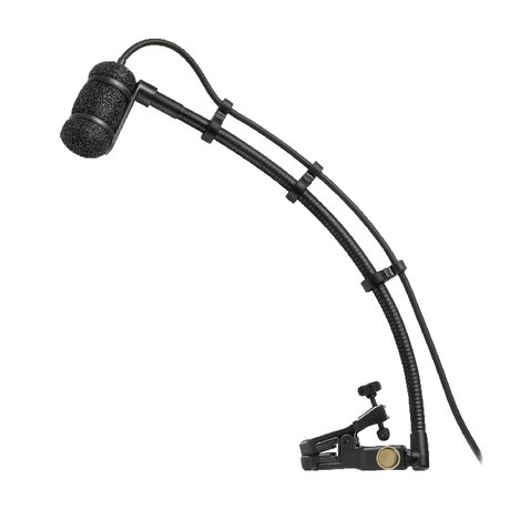 Audio-Technica ATM350UL Cardioid Condenser Microphone with Clip-on Horn Mounting System and 9 inch Gooseneck Microphone Universal Clip