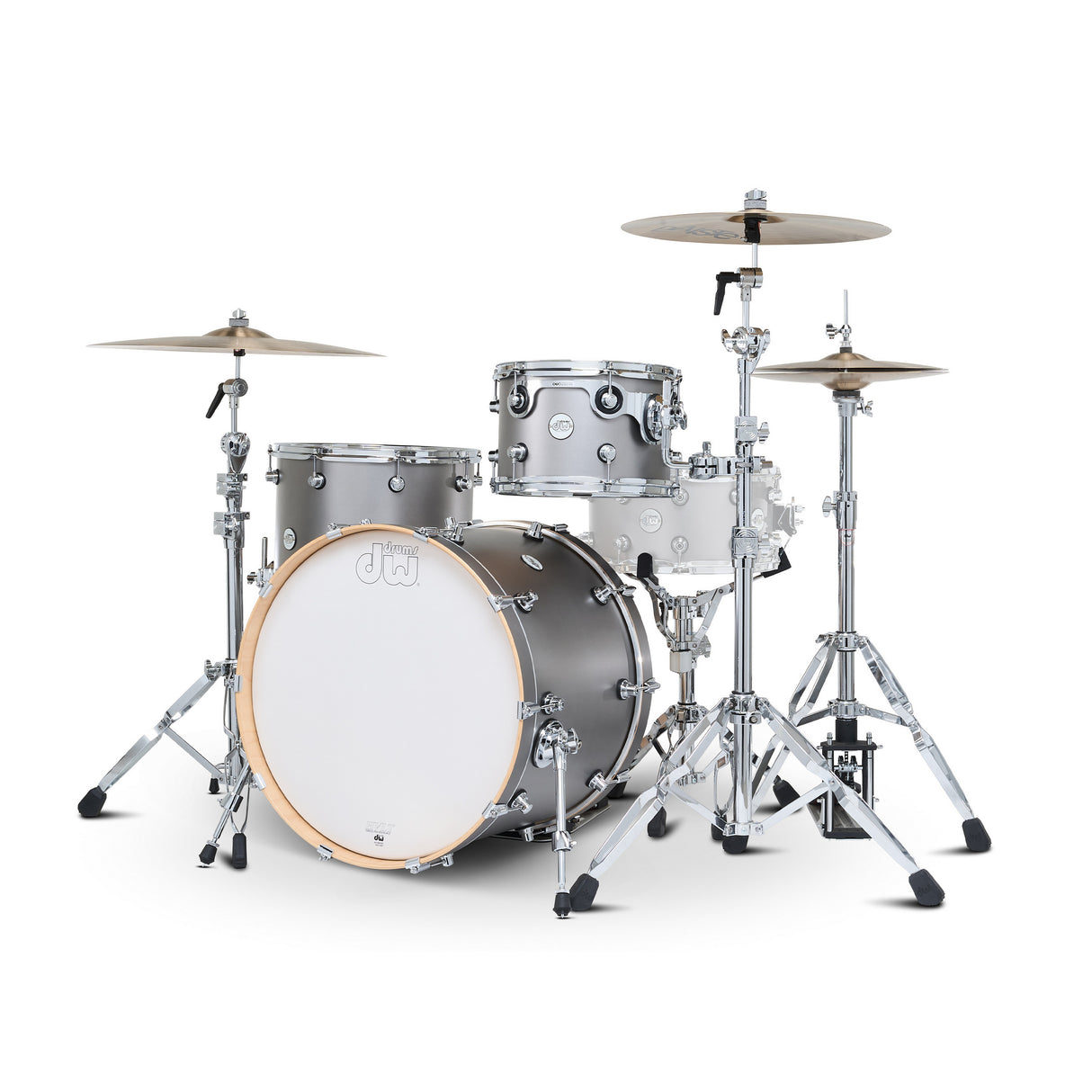 DW Design Series 3-Piece Shell Pack with 22-Inch Kick Drum - Titanium Satin