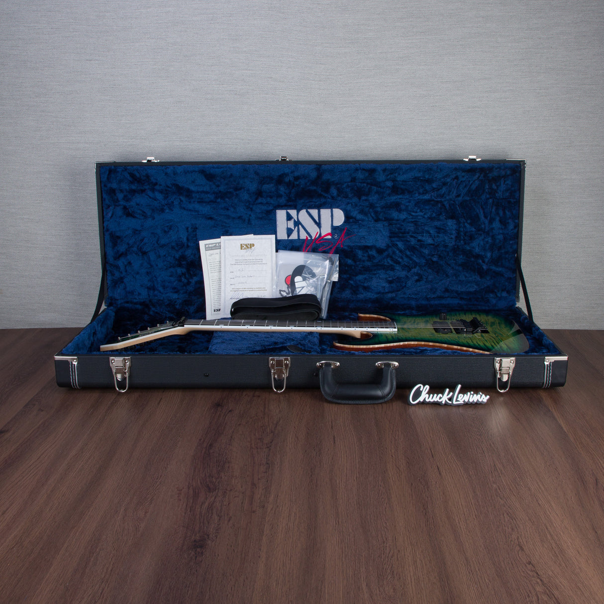 ESP USA M-I FR-DLX Flamed Maple Electric Guitar - Dark Lime Sunburst - #US23319