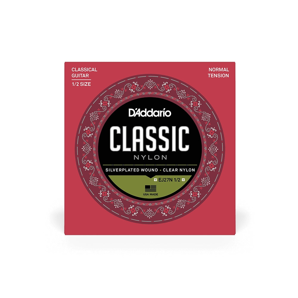 D'Addario EJ27N 1/2 Normal Tension 1/2 Size Nylon Classical Guitar Strings