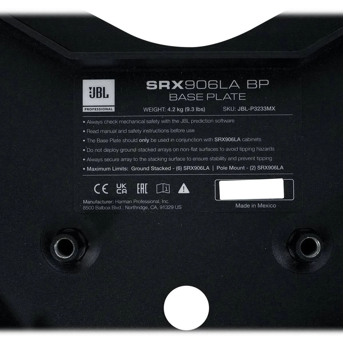 JBL SRX906LA BP Base Plate for SRX906LA - Mint, Open Box