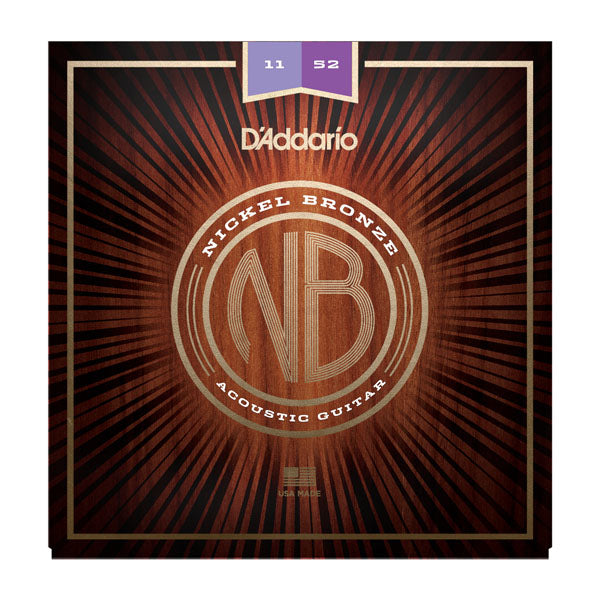 D'Addario NB1152 Nickel Bronze Acoustic Guitar Strings - Custom Light -11-52