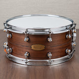 Pearl Music City 14x6.5-Inch Custom Walnut Snare Drum - Natural with Inlays