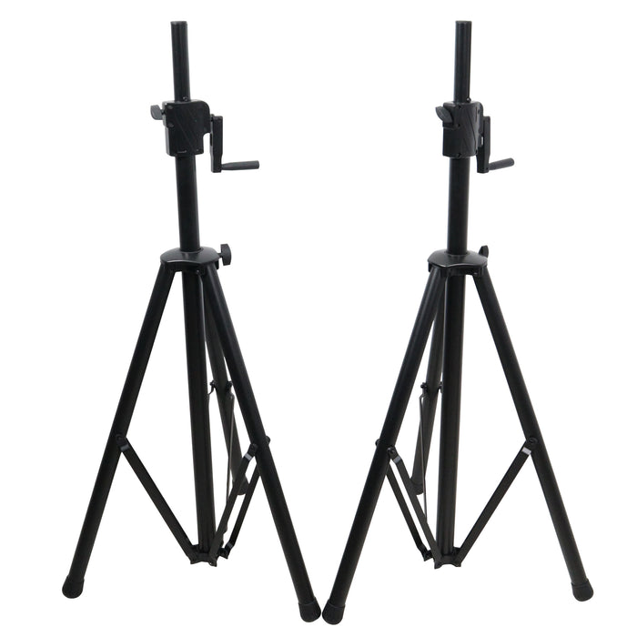 ProX T-SS21CX2 6-Foot Twin Pack Professional Telescoping Crank Up Speaker Stand Set with Carrying Bag Black Finish