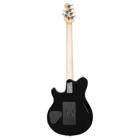 Ernie Ball Music Man 30th Anniversary Axis Electric Guitar - Translucent Red Quilt Top/Black Red Sparkle Back