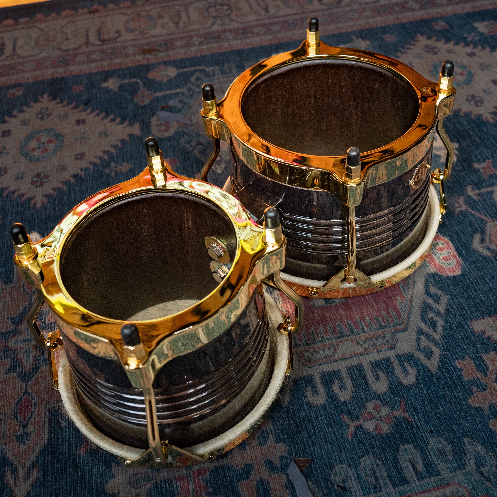 LP Matador Bongos, Siam Oak - Black with Gold Hardware