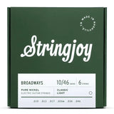Stringjoy Broadways Pure Nickel Electric Guitar Strings - Classic Light Gauge (.010-.046)