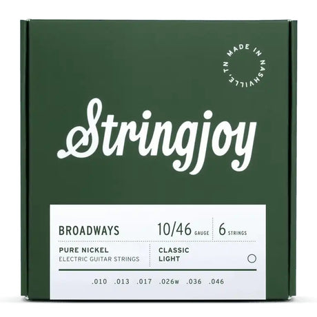 Stringjoy Broadways Pure Nickel Electric Guitar Strings - Classic Light Gauge (.010-.046)