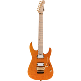 Charvel Pro-Mod DK24 HH FR M Mahogany With Quilt Maple Electric Guitar - Dark Amber - Mint, Open Box