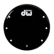 DW 23-Inch Single Ply Gloss Black Vented Bass Drum Head with Logo