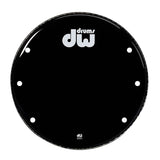 DW 23-Inch Single Ply Gloss Black Vented Bass Drum Head with Logo