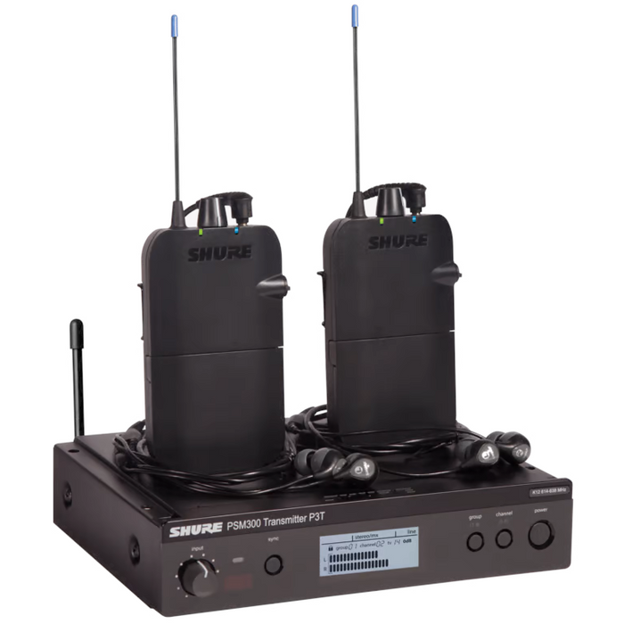 Shure PSM300 P3TR112TW Twinpack Wireless In-Ear Monitor System - J13 Band