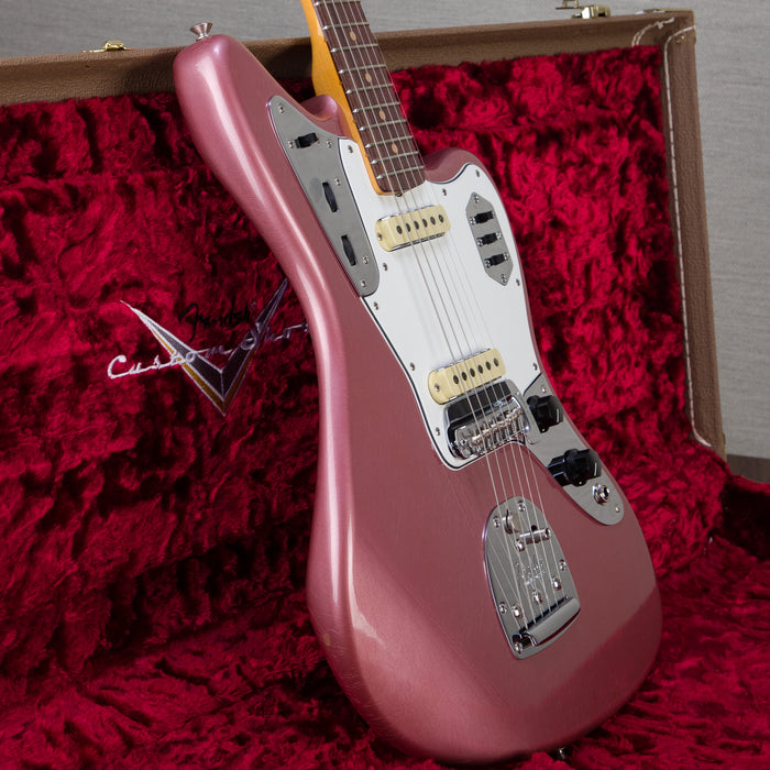Fender Custom Shop '62 Jaguar Closet Classic Electric Guitar - Aged Burgundy Mist Metallic - #CZ564176