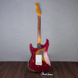 Fender Custom 1961 Stratocaster Electric Guitar Super Heavy Relic - Red Sparkle over 3-Color Sunburst - #CZ587441
