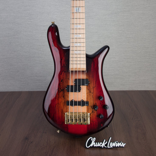 Spector Euro5LT Spalted Maple Bass Guitar - Fire Red Burst - CHUCKSCLUSIVE - #]C121SN 21098