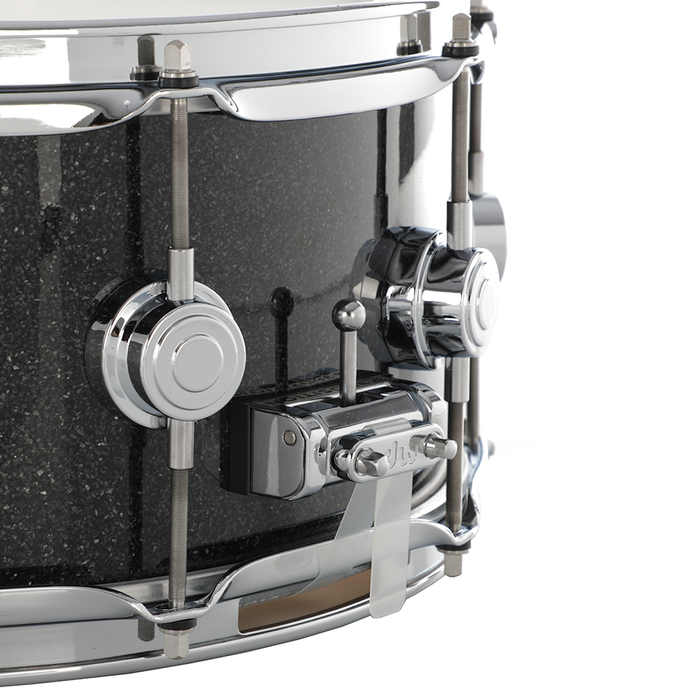 DW 6 x 14-Inch Collector Series Pure Maple Snare Drum - Black Ice with Chrome Hardware