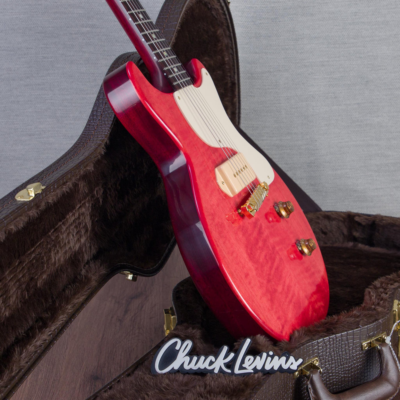 Gibson Custom Shop 1958 Les Paul Junior Double-Cut, Gold Hardware - VOS Watermelon King - CHUCKSCLUSIVE