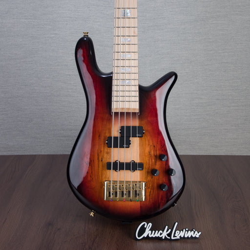 Spector Euro5LT Spalted Maple Bass Guitar - Fire Red Burst - CHUCKSCLUSIVE - #]C121SN 21109 - Display Model