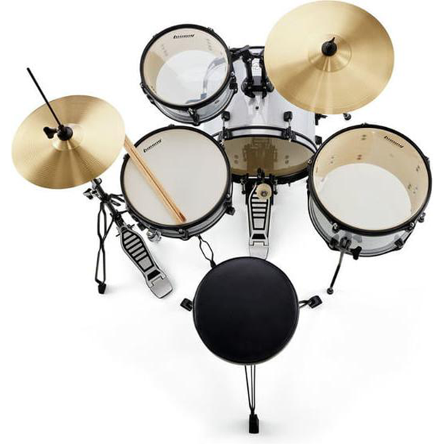 Ludwig Pocket Kit Complete 4-Piece Beginners Drum Set - White Sparkle