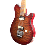 Music Man Quilt Maple Axis Electric Guitar - Roasted Amber - New