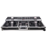 ProX XS-TMC1012WLTFSTND DJ Coffin Flight Case for (2) 1200 Style Turntables 10-inch 12-inch Mixers with Sliding Laptop Shelf and Wheels