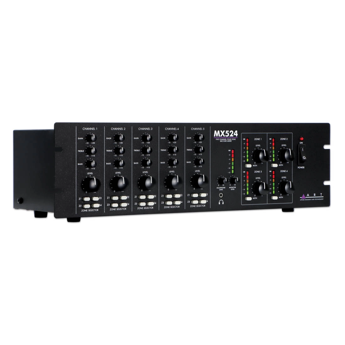 ART MX524 5-Channel 4-Zone Mic Line Mixer