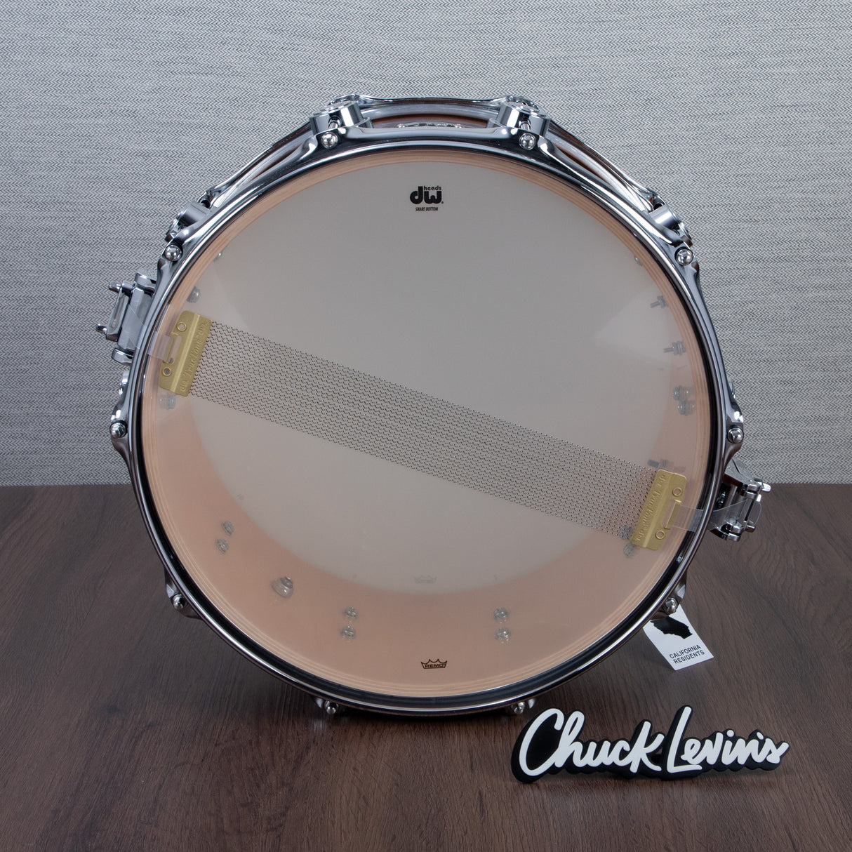 DW 6.5 x 14-Inch Collector's Maple Exotic Series Snare Drum - Natural Lacquer over Camphor Burl