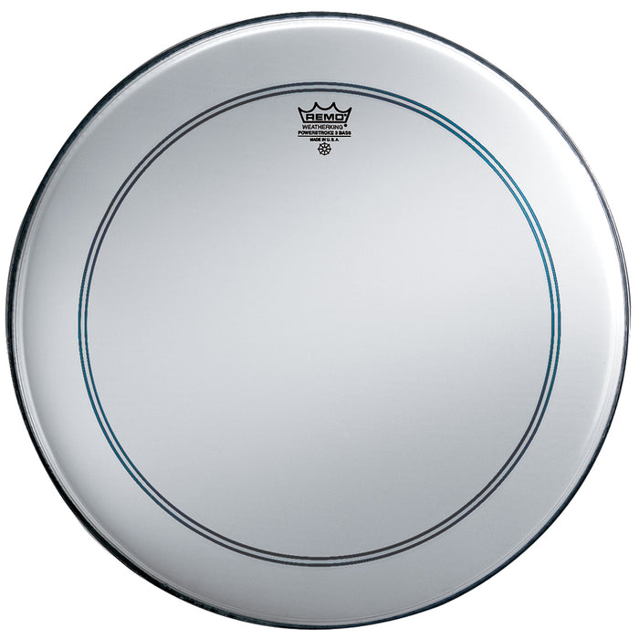 Remo 22" Smooth White Powerstroke 3 Bass Drum Head With Falam Patch