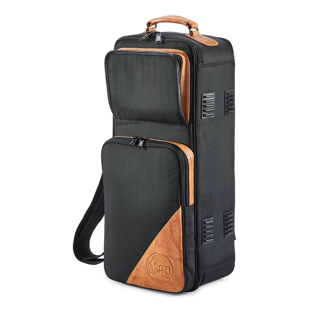 GARD 4-ECSK Elite Compact Double Trumpet Gig Bag - Black Cordura with Leather Trim