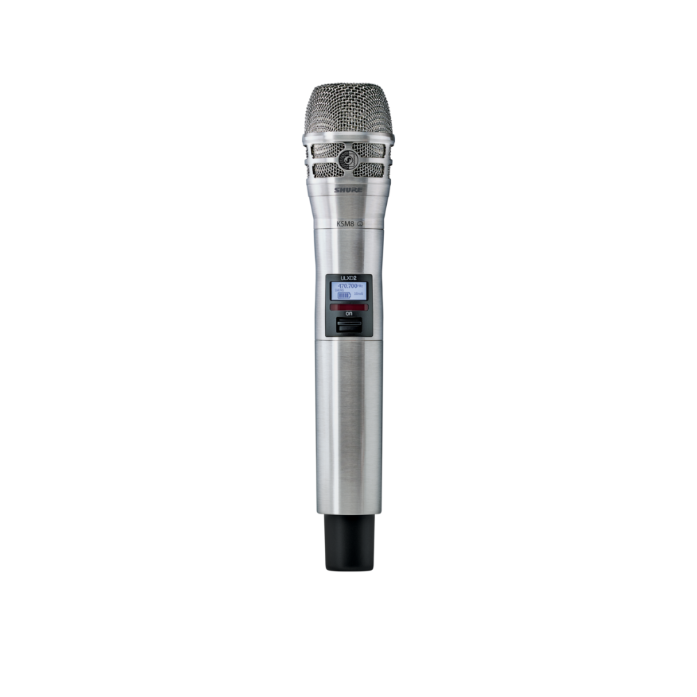 Shure ULXD2/K8N-G50 - ULXD Handheld Transmitter with KSM8 Capsule - Nickel - G50 Band - Mint, Open Box