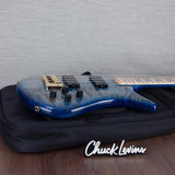 Spector Euro 4 LT Poplar Burl Over Ash Electric Bass Guitar - Faded Light Blue Gloss - CHUCKSCLUSIVE - #]C121NB23311