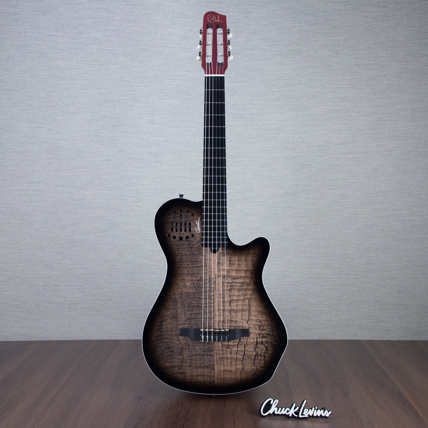 Godin MultiAc Grand Concert SA Nylon String Acoustic-Electric Guitar - Trans Black - CHUCKSCLUSIVE - #25311330