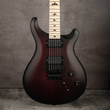 PRS Dustie Waring Signature CE24 Electric Guitar - Satin Fire Red w/Black Wrap Custom Color - New