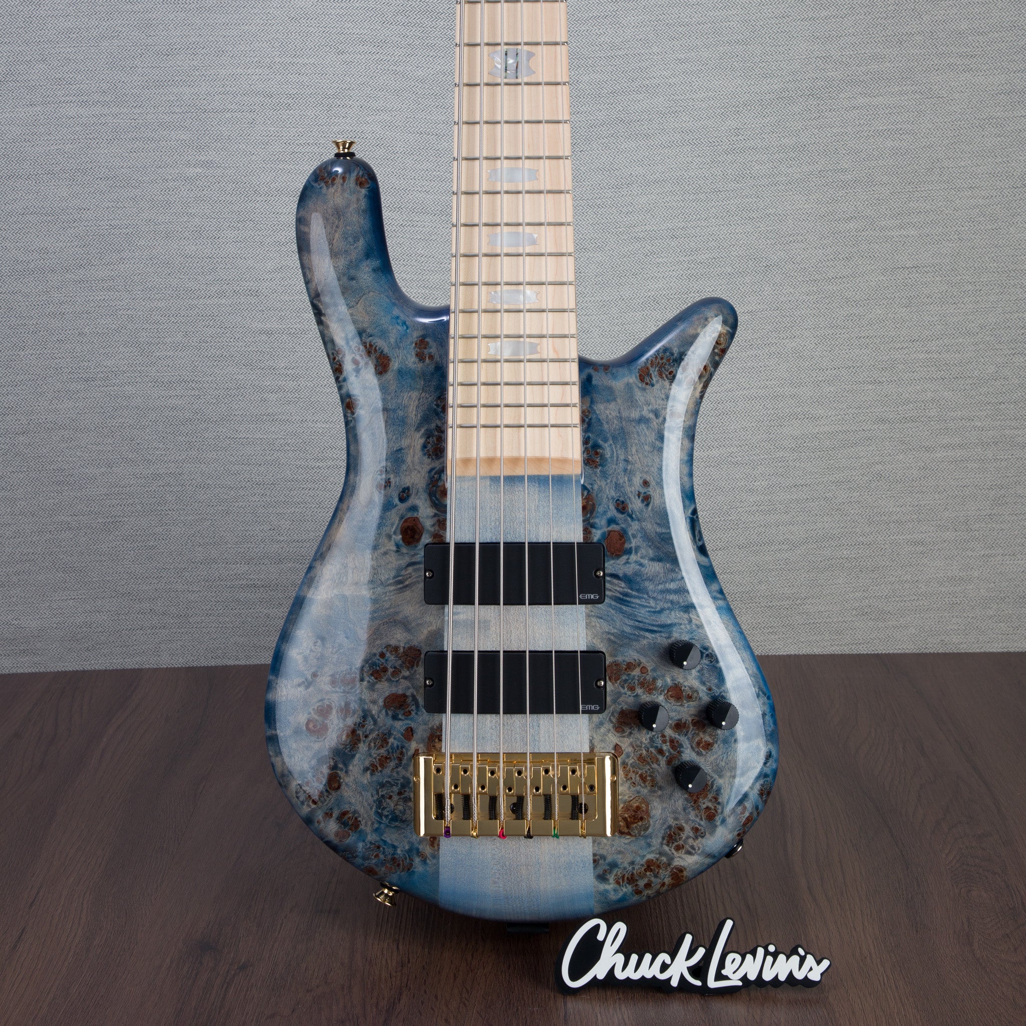 spector ベース Spector Euro 6 LT Poplar Burl Bass Guitar - Faded Light Blue