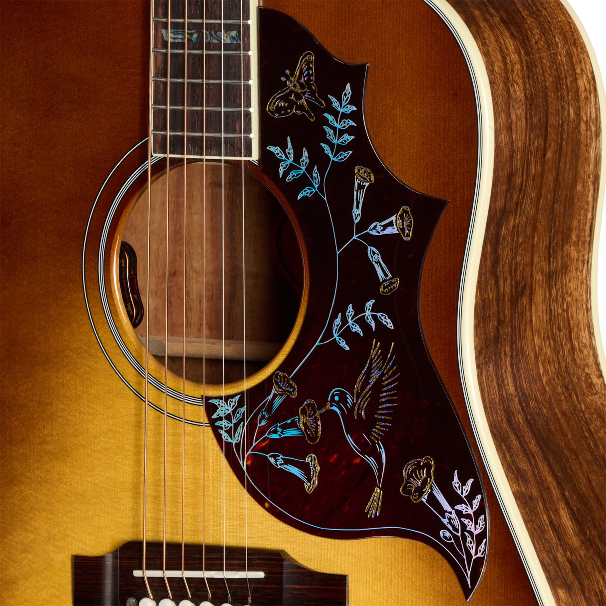 Gibson Custom Shop Hummingbird Elegant Koa Acoustic Electric Guitar - Honey Burst
