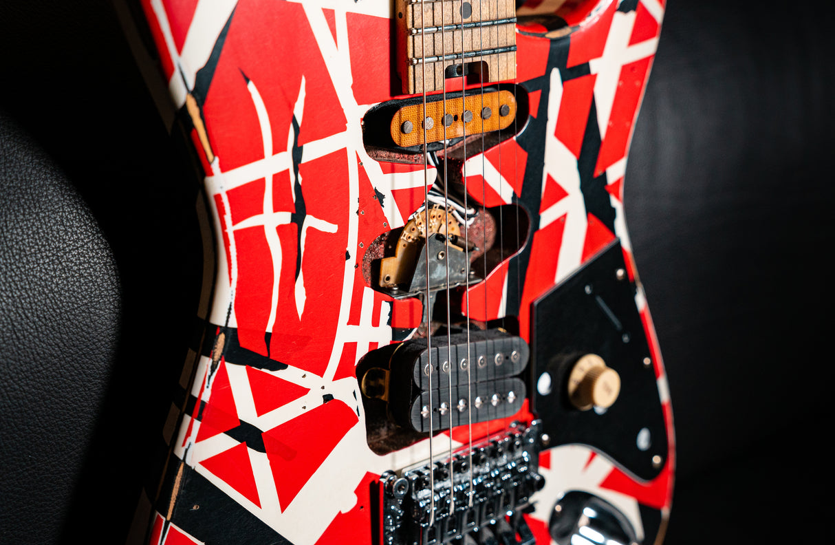 EVH Striped Series Frankie Relic Electric Guitar - Red with Black Stripes - New