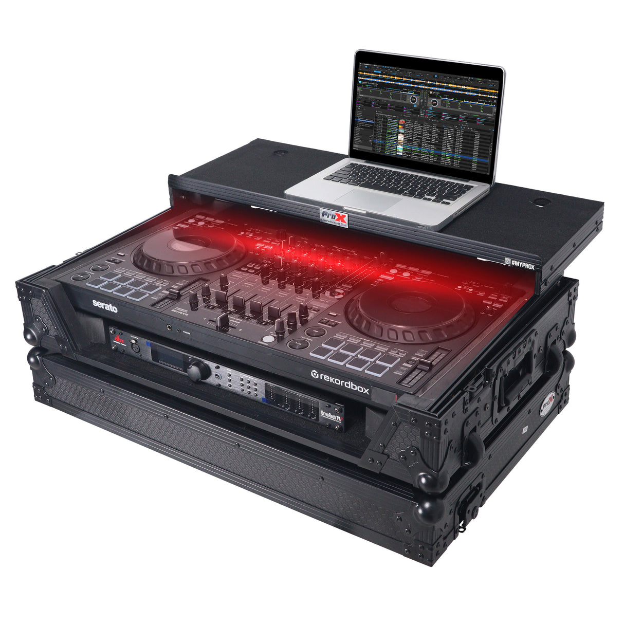 ProX XS-DDJFLX10WLTBL LED Pioneer DDJ-FLX10 and DDJ-GRV6 Case - Black - New