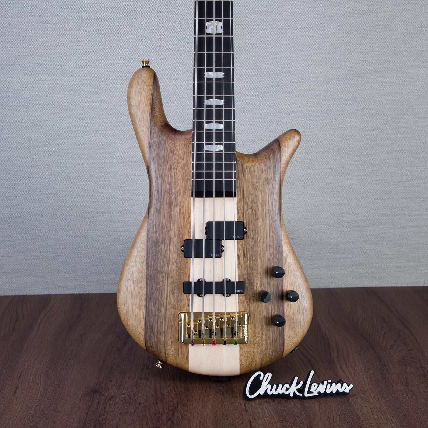 Spector Euro 5 LT Solid Korina Wings 5-String Electric Bass Guitar - Natural Satin - CHUCKSCLUSIVE - #NB23465