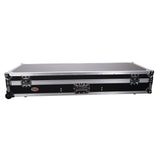 ProX XS-TMC1012WLTFSTND DJ Coffin Flight Case for (2) 1200 Style Turntables 10-inch 12-inch Mixers with Sliding Laptop Shelf and Wheels