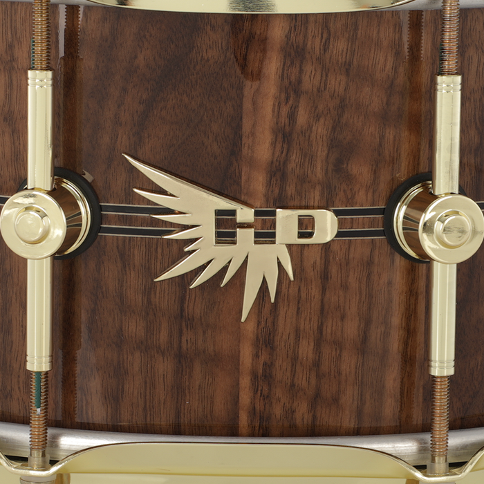 Hendrix Drums 14x6.5" Super Exotic Curly Walnut Snare Drum w/Double Ebony Inlay