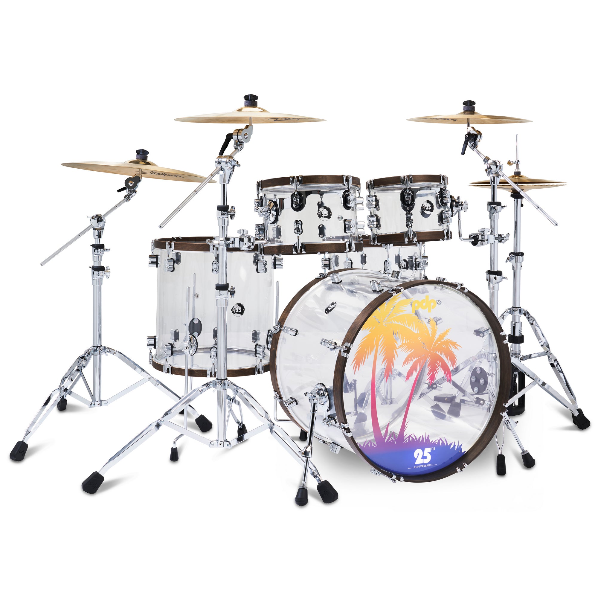 PDP 25th Anniversary 4-Piece Drum Kit - Clear Acrylic – Chuck
