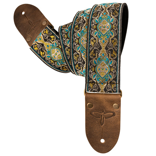 PRS Deluxe 2-Inch Retro Guitar Strap - Teal/Gold
