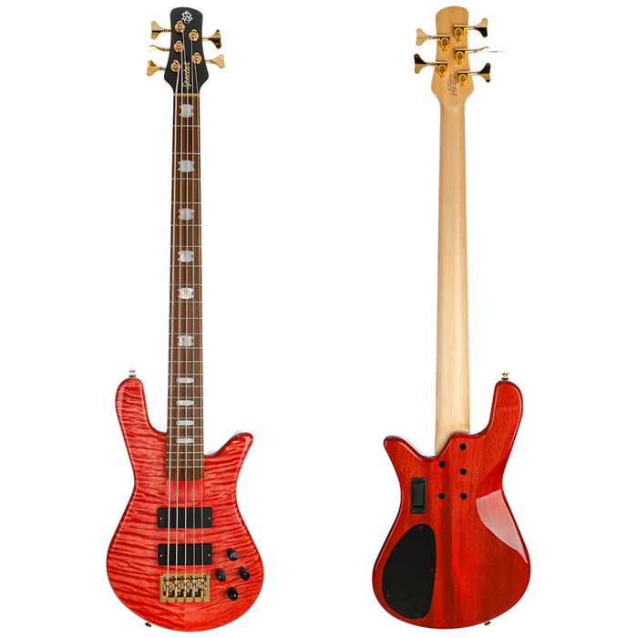 Spector USA Custom NS-5H2 5-String Bass Guitar - Faded Red Stain Gloss - New