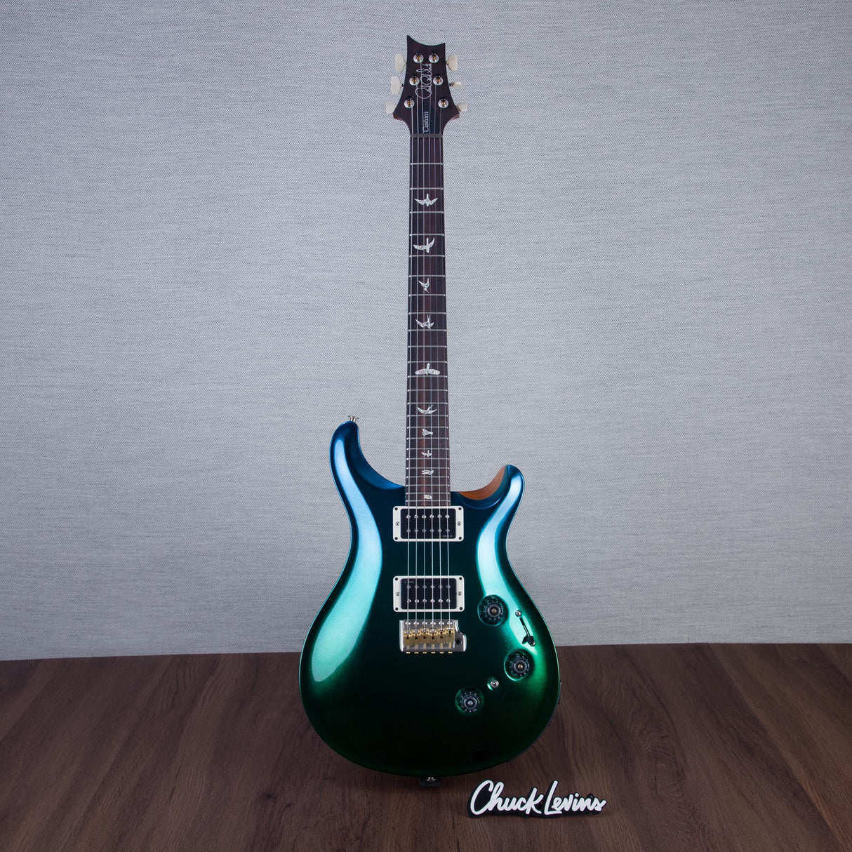 PRS Custom 24 Electric Guitar - Piezo Blue to Green Metallic Fade WIth Natural Back - #250397940