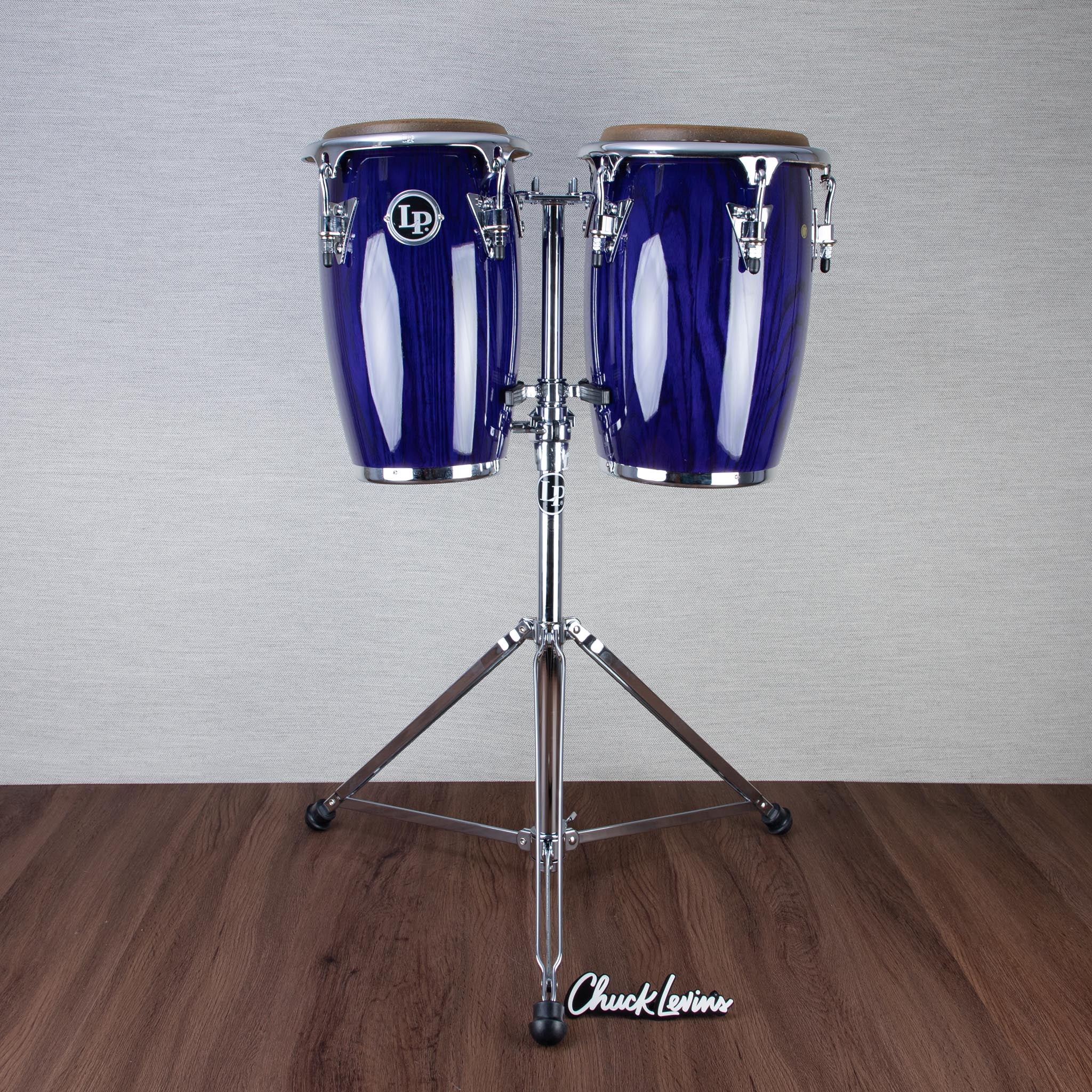 LP Galaxy Giovanni Junior Wood Conga Set with Stand - Purple Ash