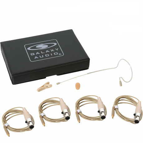 Galaxy Audio ESM8 Single-Ear Headset Mic for Shure Wireless System with 4 Cables - Beige