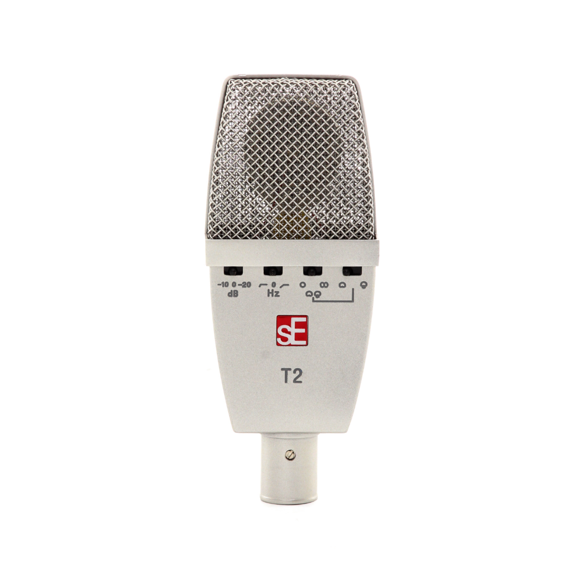 sE Electronics T2 Multi-Pattern Large Diaphragm Condenser Microphone with Titanium Capsules - New,Silver