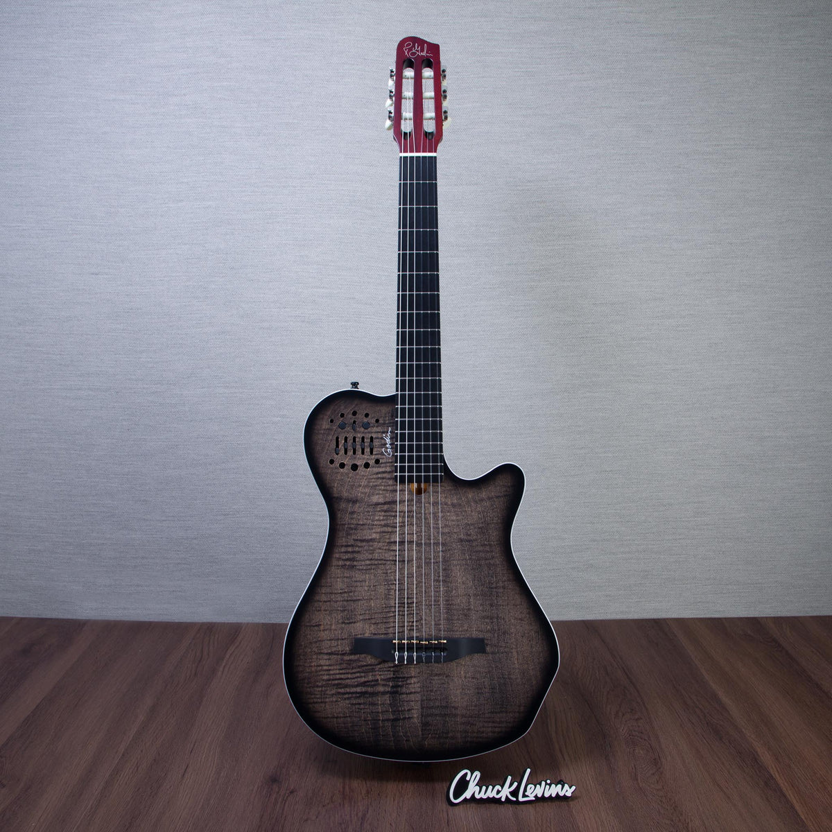 Godin MultiAc Grand Concert SA Nylon String Acoustic-Electric Guitar - Trans Black - CHUCKSCLUSIVE - #27318444
